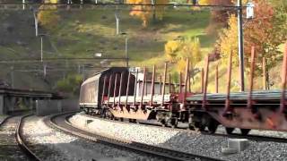 Bahnverkehr in Schinznach Dorf 27102011  Re420 Lion [upl. by Yenhoj]