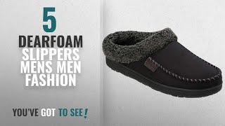 Top 10 Dearfoam Slippers Mens Men Fashion Winter 2018  Dearfoams Mens Memory Foam Slipper Medium [upl. by Albertson]