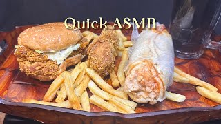 ASMR  ZINGER BURGER  CHICKEN SHWARMA ZINGER LEG PIECE ANS FRIES [upl. by Aihsirt]