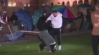 UCLA encampment attack Authorities using facial recognition to ID suspects [upl. by Wells]