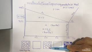 โลหะวิทยา ง่าย เรื่องการเปรียบเทียบโครงสร้างจุลภาค Hypoeutectoid Steel [upl. by Elvah]