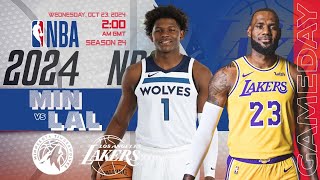 Minnesota Timberwolves vs Los Angeles Lakers  NBA Live Score Update [upl. by Humfried]