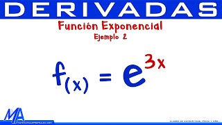 Derivada de la función exponencial  Ejemplo 2 [upl. by Aicener325]