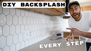 DIY BACKSPLASH Every Step To Get PRO Results and Save [upl. by Secnarf302]