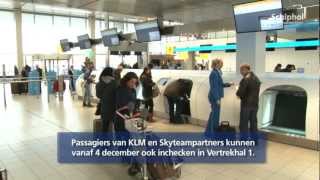 Inchecken KLM nu ook in Vertrek 1 op Schiphol [upl. by Kay224]