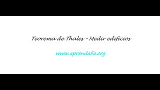 Teorema de Thales para medir edificios [upl. by Leasa984]