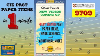 Fully Solved CIE Past Paper Items with Mark Scheme and Recommended Methods  AS and A Level Maths [upl. by Eliga]