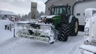 Snow storm Jan 2019 John Deere 7800 with front mount blower [upl. by Onej]