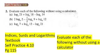 Indices Surds and Logarithms self practice 410 Q2 latih diri 410 matematik tambahan tingkatan 4 [upl. by Lezirg]