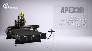 MultiCam Apex3R CNC Router Cutting 18quot ACM [upl. by Zeculon]