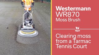 Westermann WR870  Moss removal from Tarmac Tennis Court [upl. by Malloy]