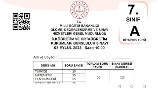 2023 Bursluluk Sınavı 7Sınıf Sosyal Bilgiler Soru ve Cevapları 2023 Bursluluk sınavı [upl. by Ioab811]