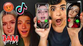 DO NOT CALL CHARLI DAMELIO ADDISON RAE AT THE SAME TIME OMG THEY MADE A TIKTOK IN MY HOUSE [upl. by Norven]