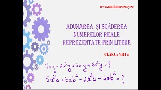 Calcul Algebric Adunarea si scaderea numerelor reprezentate prin litere [upl. by Maximo150]