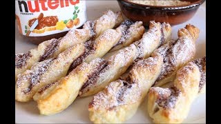 TORSADES AU NUTELLA Recettes avec la pâte feuilletée faciles et rapides [upl. by Wil]