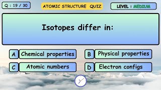 Atomic Structure  Ultimate CHEMISTRY MCQ Challenge to test your knowledge Competitive Exams [upl. by Otipaga]