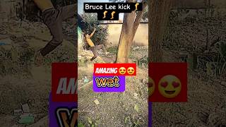 Bruce Lee kick 🦵🦵 shorts brucelee foryou kungfu kick funny karate shaolin fyp fy [upl. by Ellimak310]