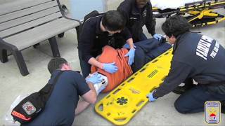 EMS TRAINING  How to apply full spinal immobilization using a backboard [upl. by Joyce979]