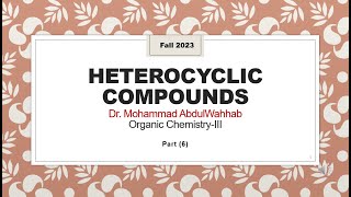 Heterocyclic Compounds Pyridine [upl. by Dnalloh]