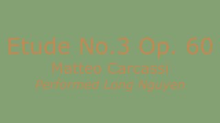 Etude No 3 Op 60 Carcassi Performed by Long Nguyen [upl. by Dayle]