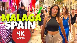 MALAGA at Night is BEAUTIFUL  Walk in the City Center 4K 60FPS Spain Walking Tour [upl. by Peper]