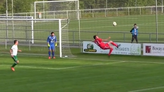 Defender scores stunning overhead kick … own goal – video [upl. by Anialam]