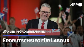 Wahlen in Großbritannien Erdrutschsieg für Labour  AFP [upl. by Reddy744]