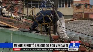 Menor resultó lesionado por vendaval en la localidad de San Cristobal [upl. by Anaejer650]