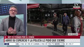 Abrió su comercio y la policía le pidió que cierre Pese al censo hay comercios abiertos [upl. by Ellene]