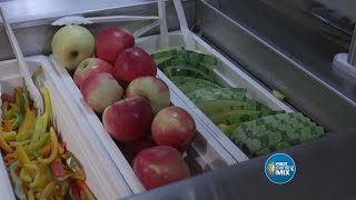 Chef Aaron Mason from Chartwell K12 gives a tour of the food they serve in Kalamazoo schools [upl. by Assenev]