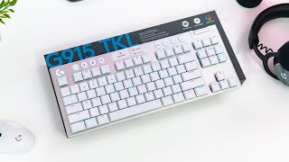 WHITE Logitech G915 TKL Unboxing amp Review [upl. by Noiram]