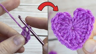 How to Crochet a Heart in just 5 MINUTES [upl. by Lemor11]