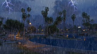 Thunderstorm Over the Park 🌧️ Soothing Rain and Lightning Sounds for Sleep and Relaxation [upl. by Akirrehs617]