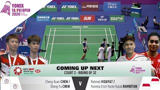 Taipei Open 2024  Rahmat H Yeremia INA Vs Chen Cheng Kuan Chen Sheng Fa TPE [upl. by Nuris89]