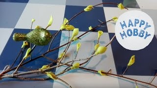 Sprießender Frühlingszweig Zweig mit Knospen basteln Frühlingsdeko DIY [upl. by Kosse860]