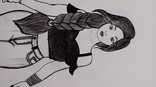 Pencil Sketch Shading Beautiful Drawing Of Girl Long Video [upl. by Ezar]