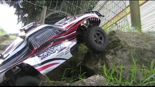 HobbyKing Trooper modified short course truck to a rock crawler with sensored motor and ESC [upl. by Reisman]