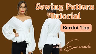 Wrap Blouse Sewing Pattern Tutorial Dolman Sleeve Top Pattern Making your own Top [upl. by Parhe]