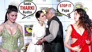 After Urvashi Rautela Boney Kapoor Kisses Kriti Sanon In Frnt Of Jhanvi Kapoor At Umang 2020 [upl. by Alledi969]