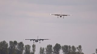 BrittenNorman BN2T4S Defender and Islander arrival at RIAT 2016 AirShow [upl. by Marcin]