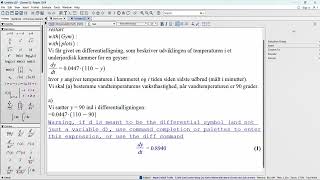Væksthastighed ud fra differentialligning i Maple  eksempel [upl. by Chemash]