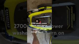 Help 2700 RYOBI pressure washer won’t turn on help troubleshooting ryobi waterdamge [upl. by Giah]