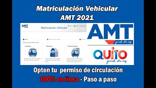 Como realizar la matriculación vehicular en línea AMT  Permiso de circulación [upl. by Willms]