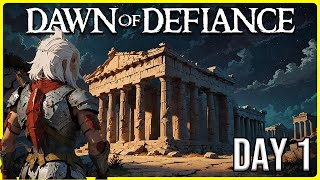 DAY 1 First Look at this New SPARTAN Survival Game DAWN OF DEFIANCE [upl. by Ahso]