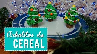 Receta Arbolitos de Navidad de cereal y dulce  Sonia Alicia [upl. by Shirl]