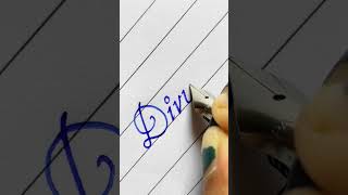 Writing a Beautiful Name Divya 🌸  Italic Script Calligraphy slant Handwriting Calligraphy [upl. by Adnirod941]