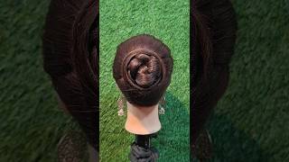 Beautiful bun hairstyle hairstyletutotial shortvideo youtubeshorts shorts hairstyle hair [upl. by Ermey]