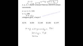 Toplam Sembolü ve Fibonacci Dizisi Testi 8sorunun çözüm videosudur [upl. by Sllew]