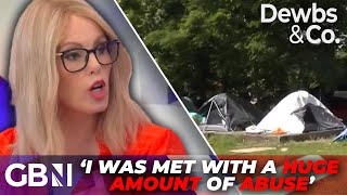 Michelle Dewberry met with HUGE amount of abuse at Park Lane migrant tent city [upl. by Melly]