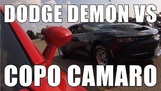 Dodge Demon Vs Copo CAMARO drag Strip dodgedemon [upl. by Filmer]